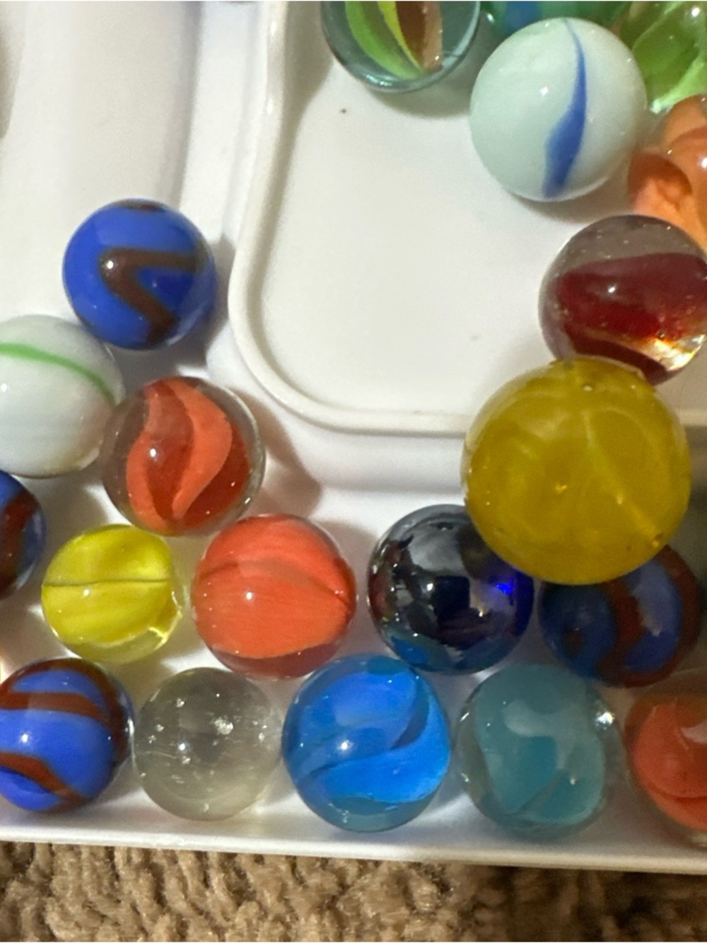 Lot Of Marbles Various Sizes Assorted Colors - Picture 5 of 7